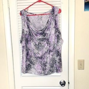 Calvin Klein purple & white snakeskin tank blouse